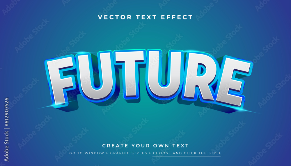 3d futuristic text effect typography