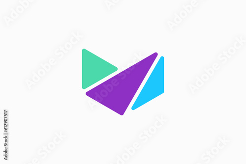 Free Download letter v origami logo vector premium template - GFXLoad