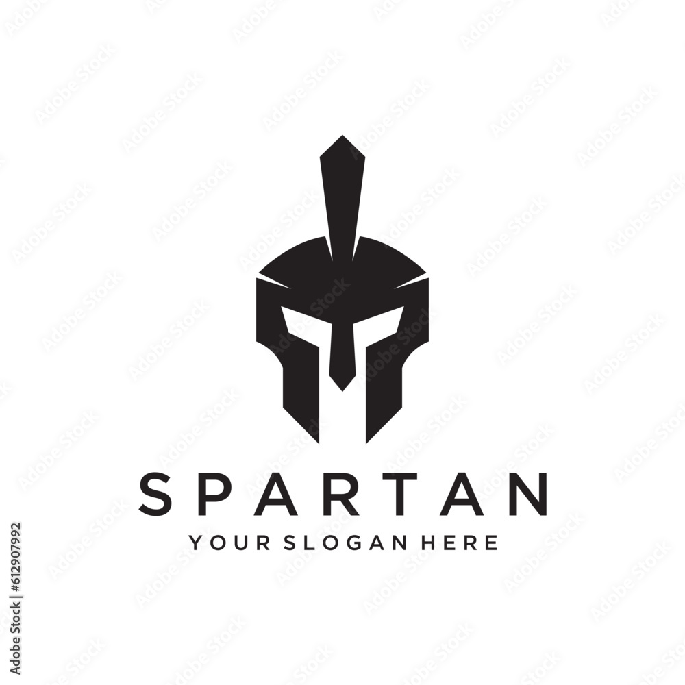 Simple Greek spartan warrior helmet Logo template design, with creative idea. Simple Greek spartan warrior helmet Logo template design, with creative idea.