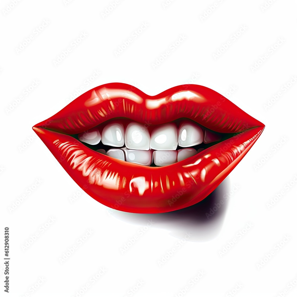 a mouth with red lipstick a mouth with red lipstick