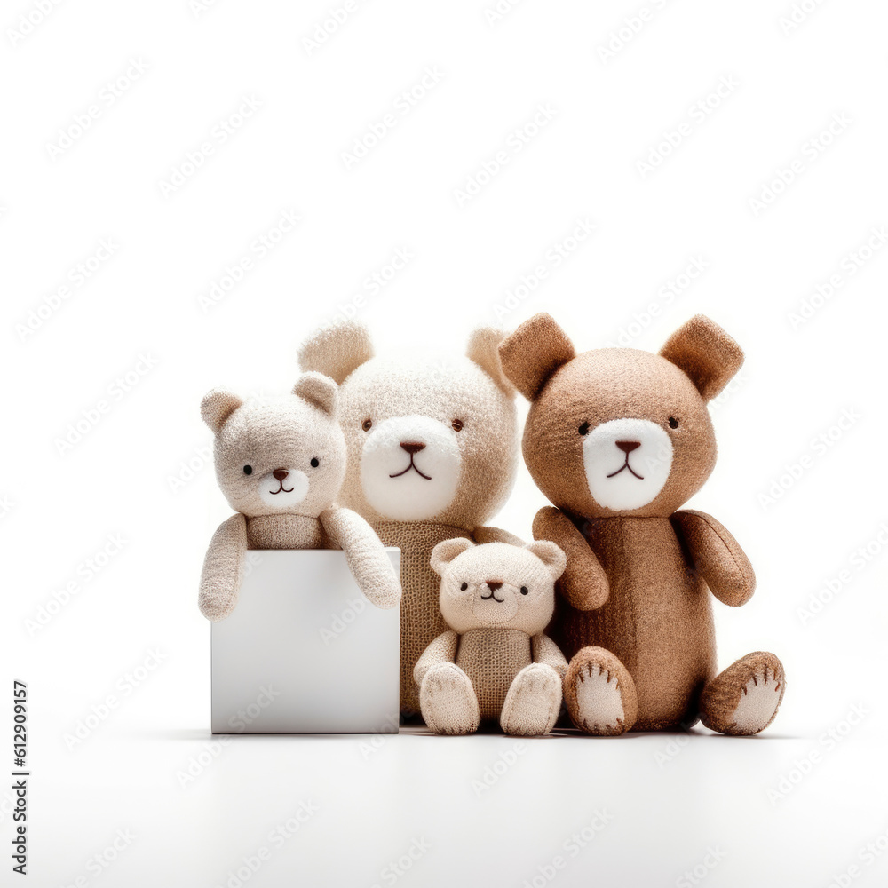 teddy bears with a blank board teddy bears with a blank board
