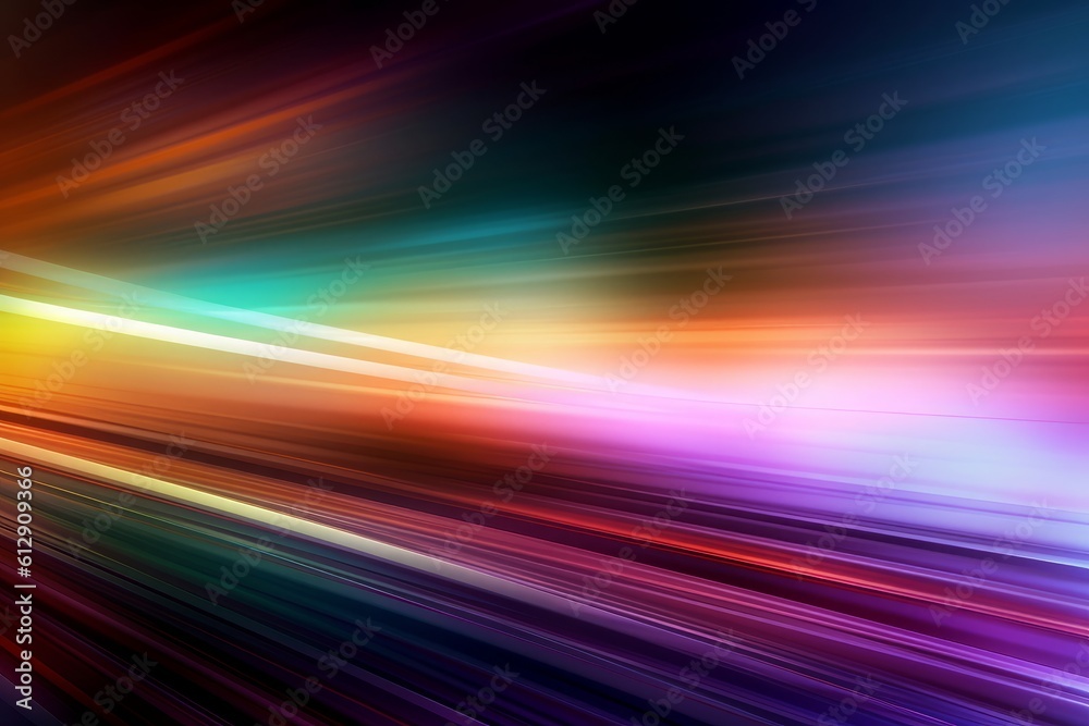 Abstract background with speedy motion blur creating flashy pattern of straight lines for web banner and wallpaper design. generative AI