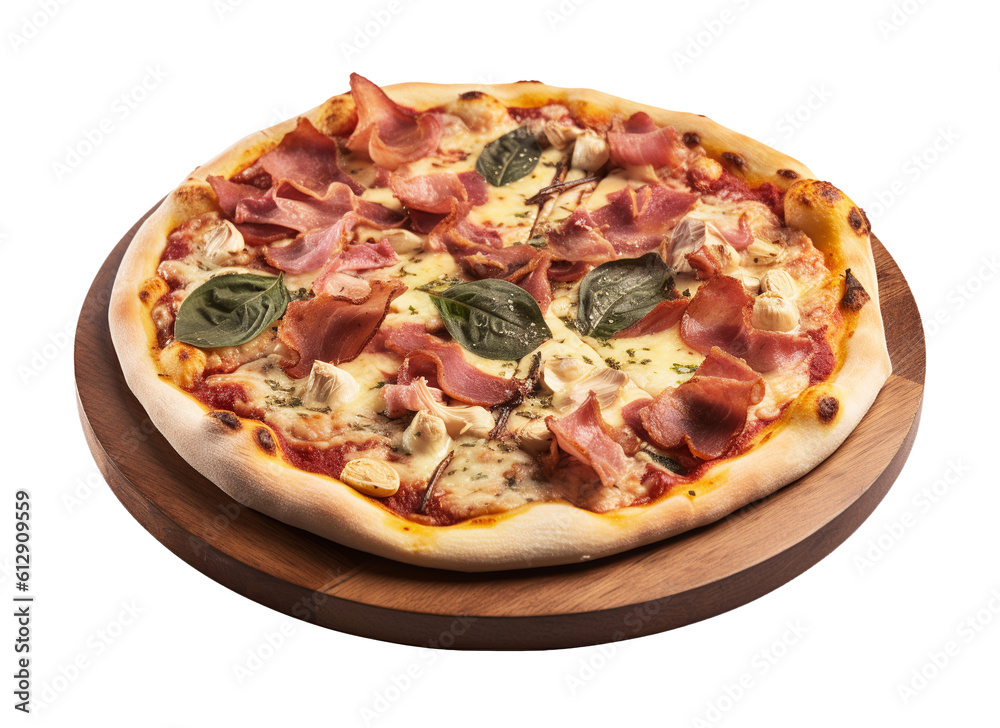 Ham pizza transparent background. Generative AI. Ham pizza transparent background. Generative AI.