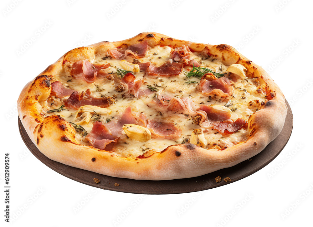 Ham pizza transparent background. Generative AI. Ham pizza transparent background. Generative AI.