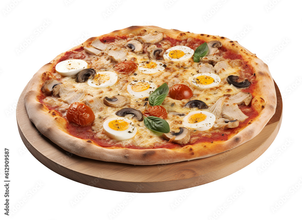 Portuguese pizza on transparent background. Generative AI. Portuguese pizza on transparent background. Generative AI.