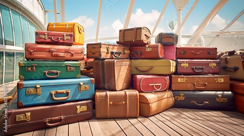 suitcases in the airport