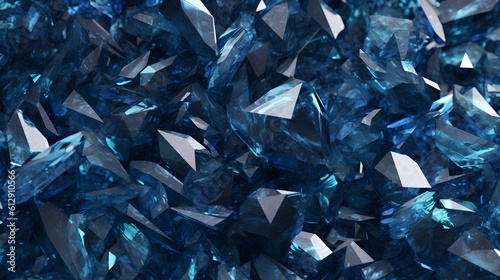 Shimmering Blue Crystal Full Frame Background with Mineral Elements.