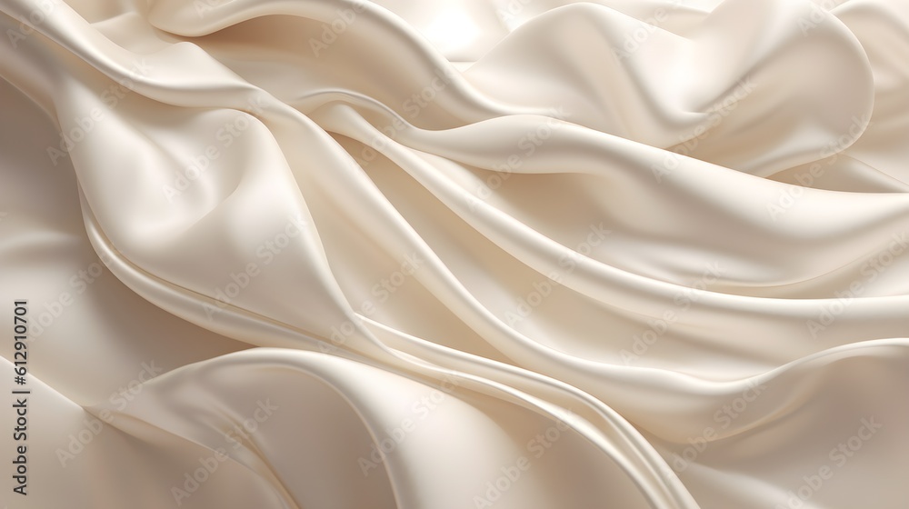 Rippled Satin Waves: White Textured Background for Luxury Elegance