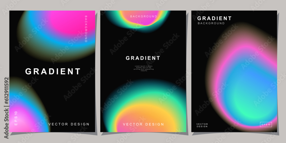 Set of creative covers or posters concept in modern minimal style for corporate identity, branding, social media advertising, promo. Minimalist cover design template with dynamic fluid gradient. Set of creative covers or posters concept in modern minimal style for corporate identity, branding, social media advertising, promo. Minimalist cover design template with dynamic fluid gradient.