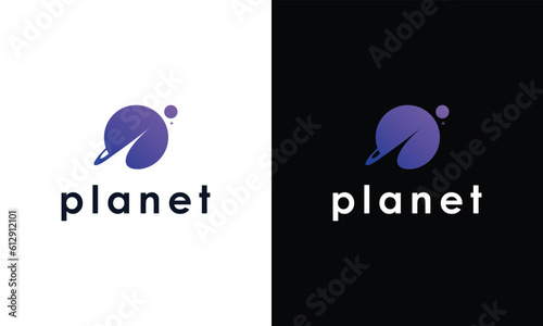 vector planet logo satellite design template cosmos best concept web icon app science