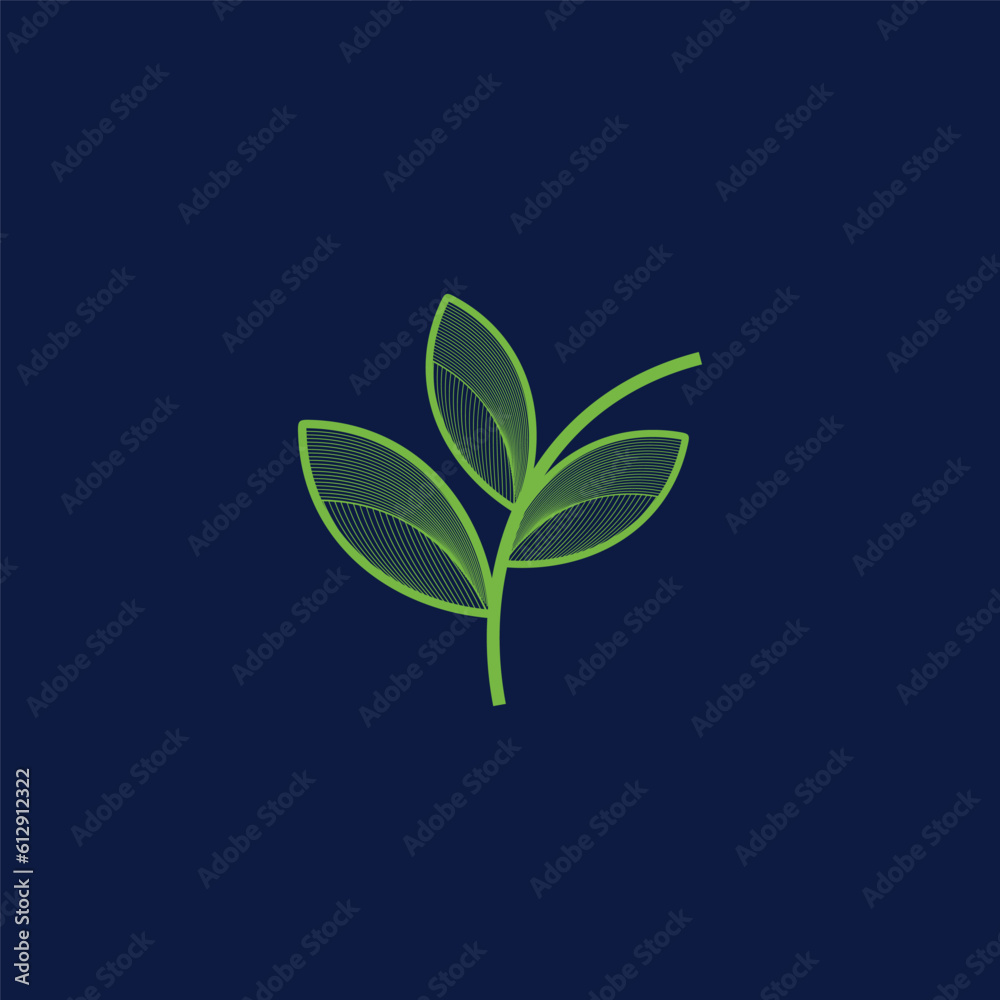 abstrack leaf in green colour vector design