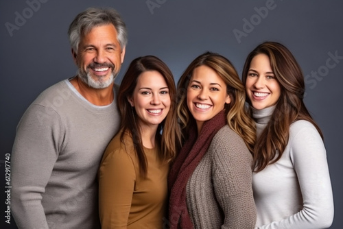 american family group photo in a studio - Generative AI © Noelia