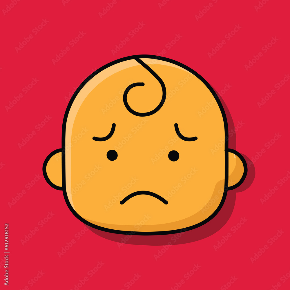 Sad Confused face Cute Baby Face Emoji Sad Confused face Cute Baby Face Emoji
