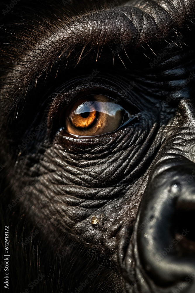 close up of an eye of a gorilla ape close up of an eye of a gorilla ape