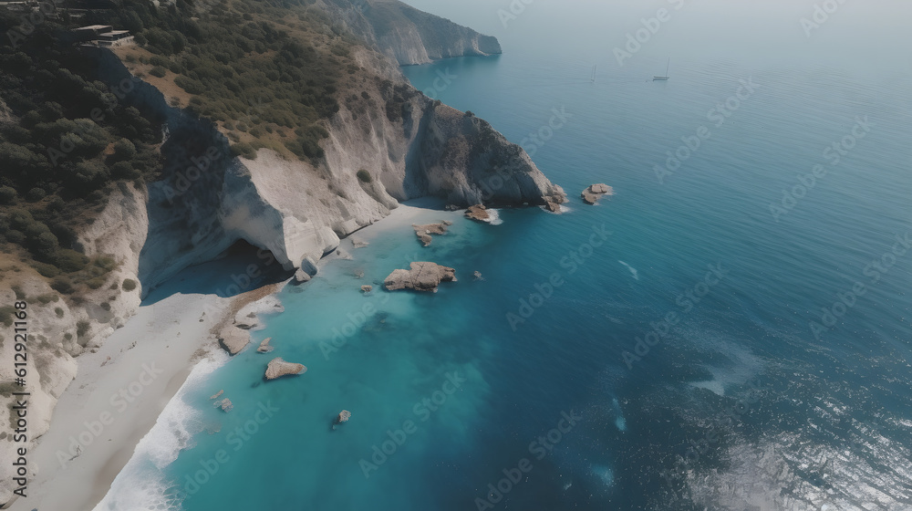 Greek coastline created with generative AI Greek coastline created with generative AI
