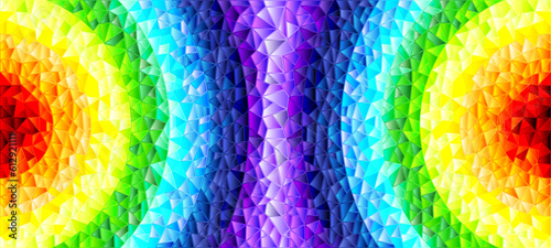 Abstract stained glass background , the colored elements arranged in rainbow spectrum,rectangular image