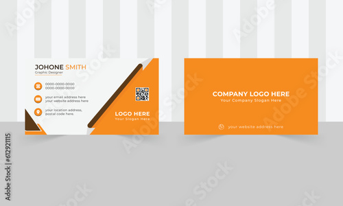 modern professional yellow and white business card template design