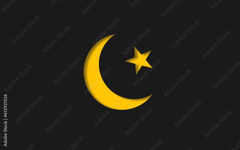 Star moon pattern on black background Star moon pattern on black background