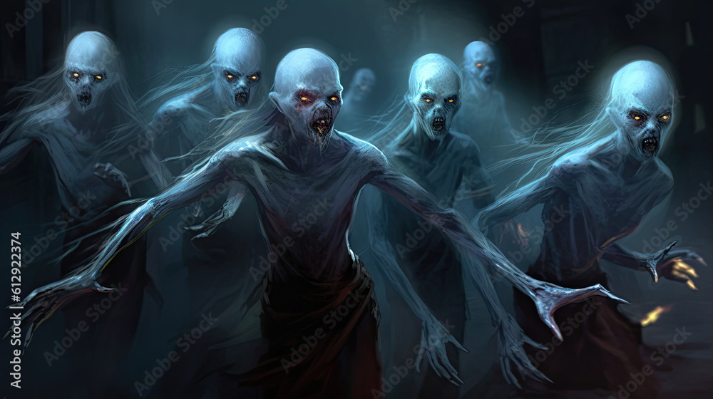 Obraz premium ghoul horrific army necromancy grim dark fantasy - by generative ai