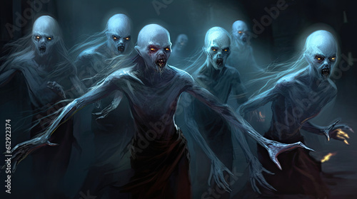 ghoul horrific army necromancy grim dark fantasy - by generative ai photo