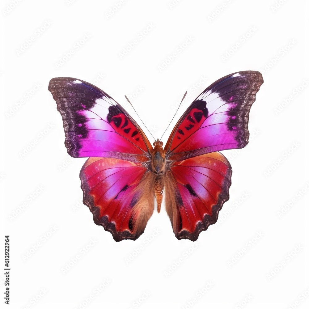 Pink & white butterfly with white background 