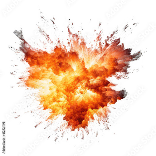 explosion fire isolated on white background	
