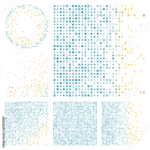 Abstract Technology Background. Contrast red, yellow, blue color theme backgrounds. Gradient geometric patterns. Amazing vector illustration.