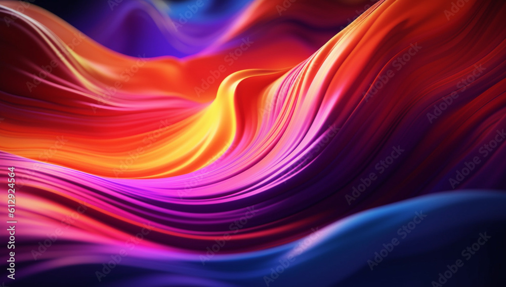 Vivid Energy: Bold and Expressive Abstract Wave Wallpaper on Black, Generative AI Vivid Energy: Bold and Expressive Abstract Wave Wallpaper on Black, Generative AI
