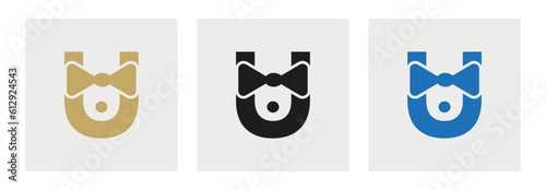 Letter U Business Tie Logo. Suit Logo Design Template