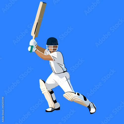 Illustration of batsman playing cricket. Background in separate layer. male batsman In Playing Action. realistic, Abstract vector, Illustration, no face