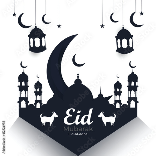 Eid al adha mubarak islamic festival social media banner template
