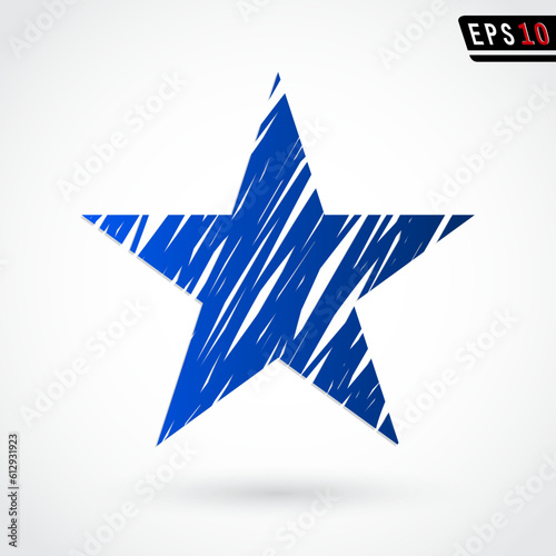 clue color scribble star / vector illustration