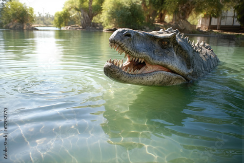 Tyrannosaurus rex, t-rex in water