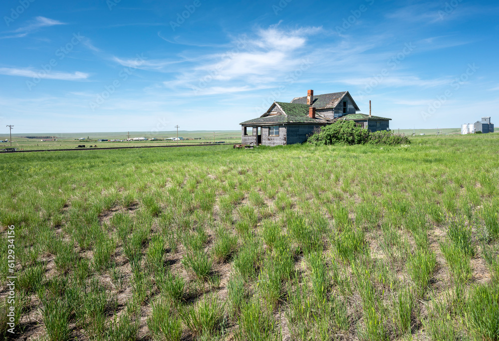 Abandoned wooden house on a hill at Galata, Montana, USA Abandoned wooden house on a hill at Galata, Montana, USA
