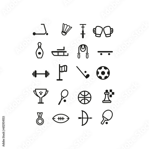 modern icons set of sport 