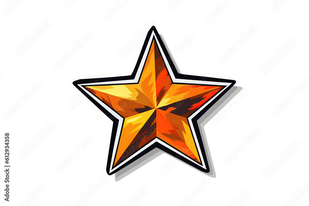 Star Sticker On White Background. Generative AI Star Sticker On White Background. Generative AI