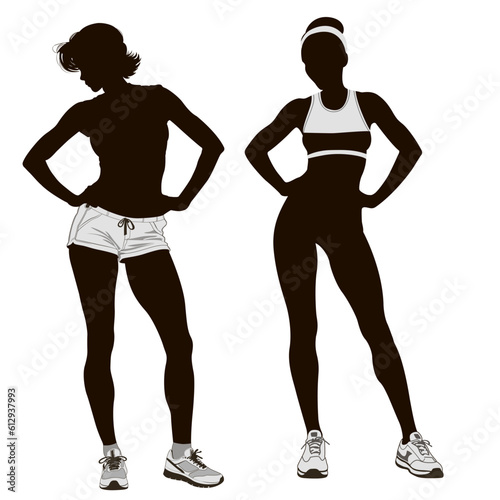 Sport Woman Silhouette Fitness Vector Illustration