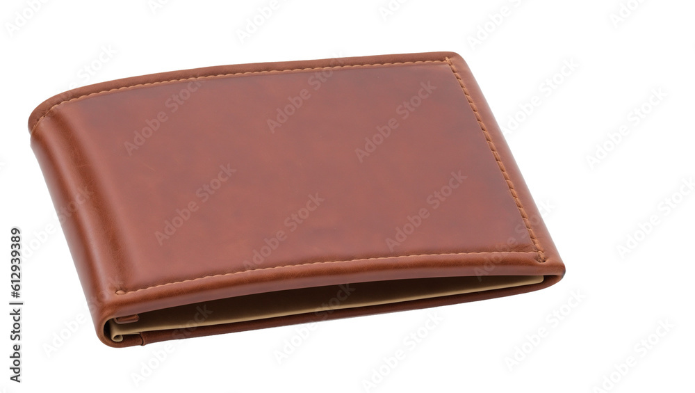 A classic leather wallet isolated on transparent  background, generative ai - obrazy, fototapety, plakaty 