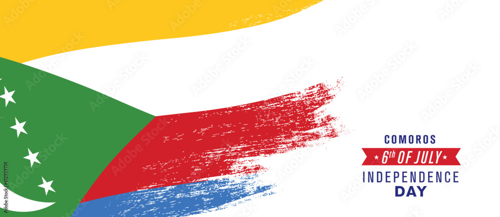 Obraz premium Comoros happy independence day greeting card, banner vector illustration