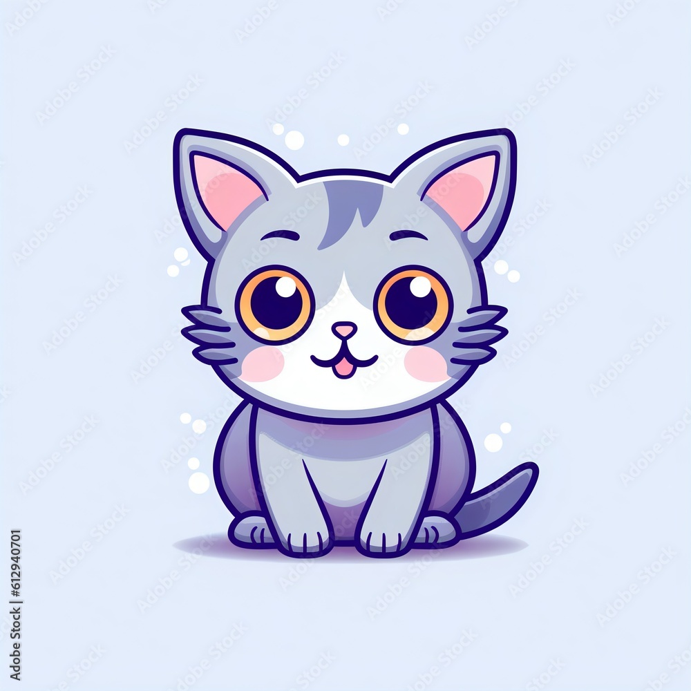 Character logo of a cat. Generative AI