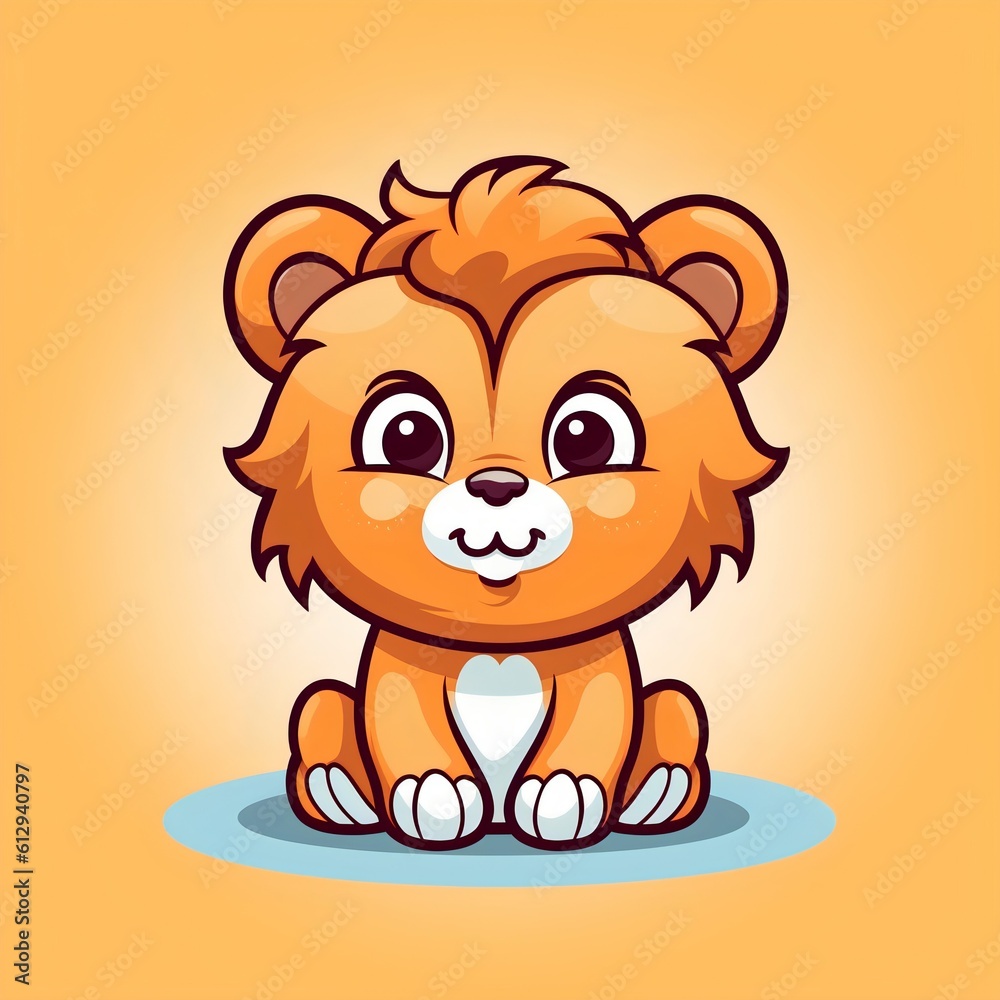 Character logo of a lion. Generative AI