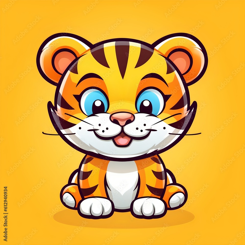 Character logo of a tiger. Generative AI