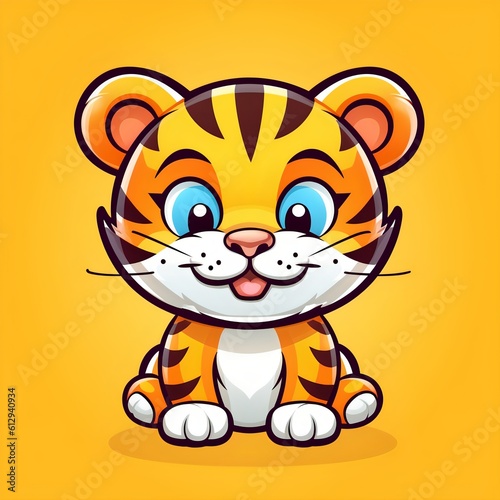 Character logo of a tiger. Generative AI