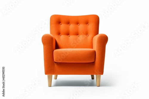 Yellow and Orange elegant chair on a white background