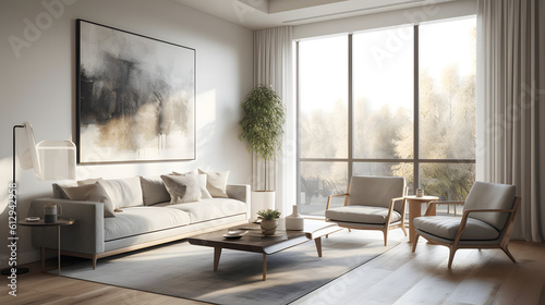 modern living room, neutral color palette, natural light