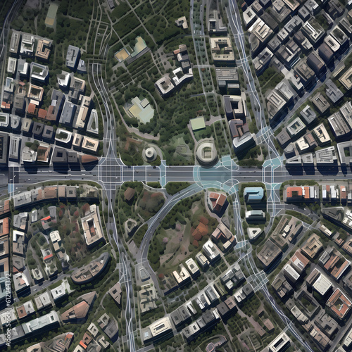 City Aerial View. Generative AI