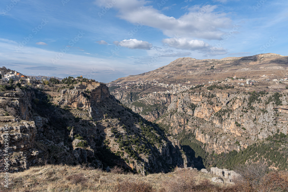 High mountain landscape in Lebanon, Qadisha Valley 