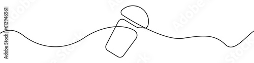 Plastic cup icon line continuous drawing vector. One line Plastic cup vector background. Plastic cup icon. Continuous outline of a Plastic cup.