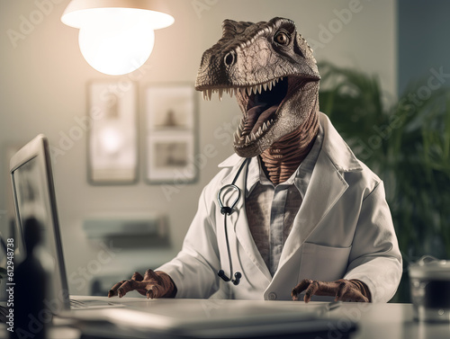 Megalosaurus Doctor illustrated with generative ai
