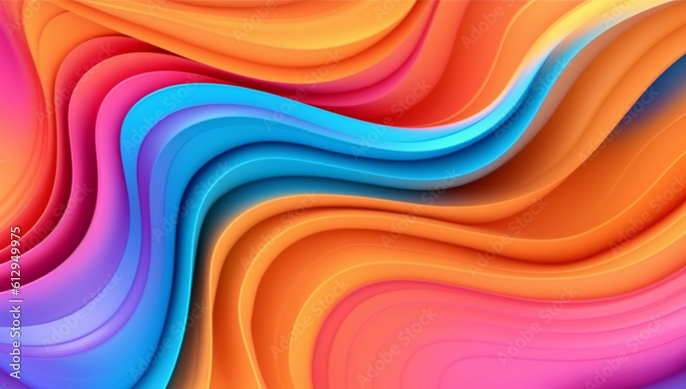 Harmonic Ripples: Captivating Waves of Colorful Abstract Gradient in Paper Craft, Generative AI Harmonic Ripples: Captivating Waves of Colorful Abstract Gradient in Paper Craft, Generative AI